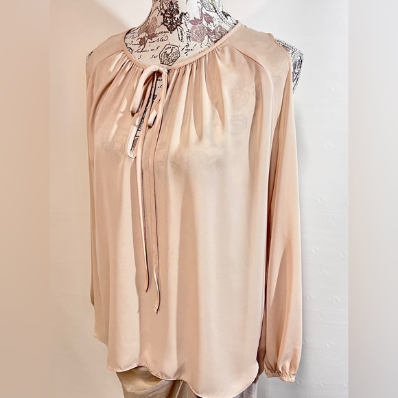 AMANDA UPRICHARD Beige long sleeve cold shoulder top size M - Picture 4 of 14